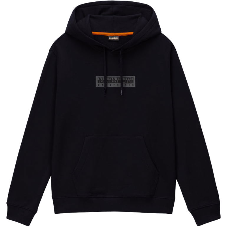 2026 Napapijri Mens Box Logo Hoodie NP0A8BLT9411 - Black Beauty